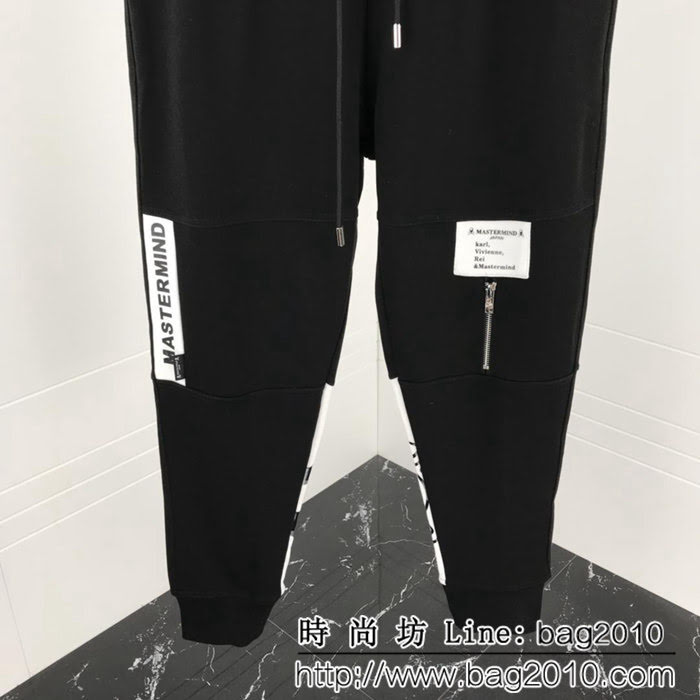 MMJ 18ss秋冬新款 膝蓋處拼接貼布 後褲腳印花 拼接衛褲 ydi1045